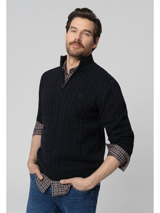 Volcano Volcano Sweter S-ZOOM Niebieski Regular Fit