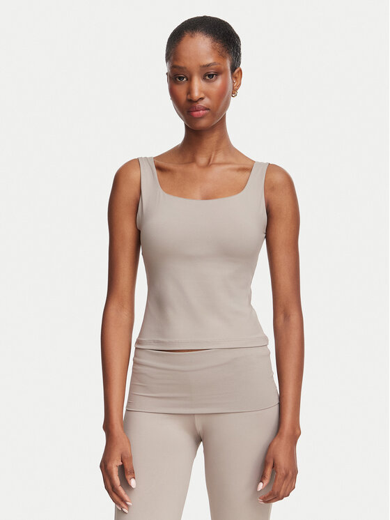 Guess Guess топ V6YP18 K4788 Тъмнобежов Slim Fit