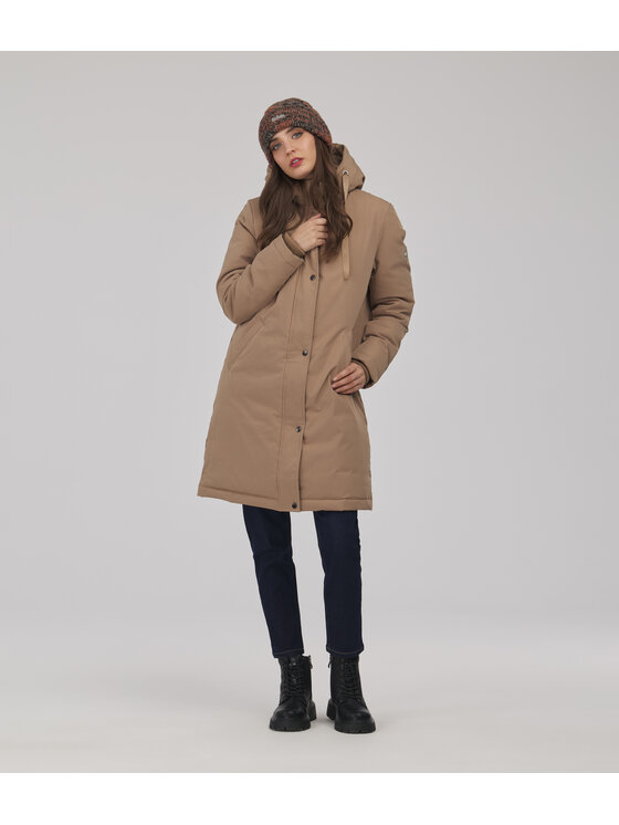 Lee Cooper Lee Cooper Kurtka zimowa MADELINE Brązowy Regular Fit