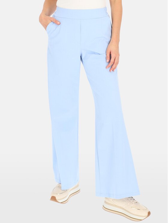 Perso Perso Bavlnené nohavice PTE242408F Modrá Regular Fit