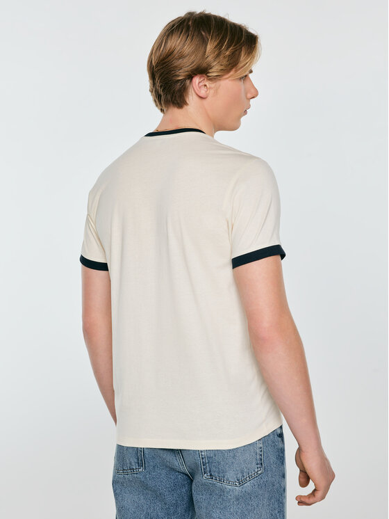 BIG STAR BIG STAR T-Shirt SUMMET Kremowy Basic Fit
