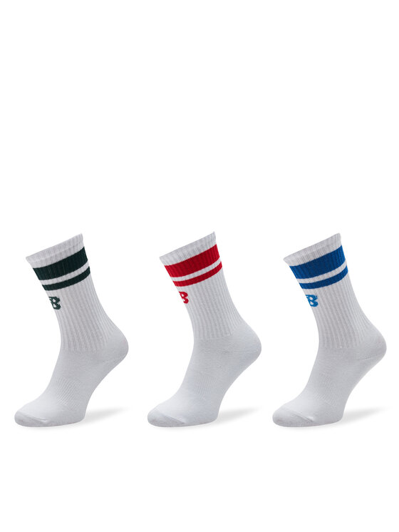 New Balance Set di 3 paia di calzini lunghi da uomo LAS32163AS5 Bianco, taglia : S