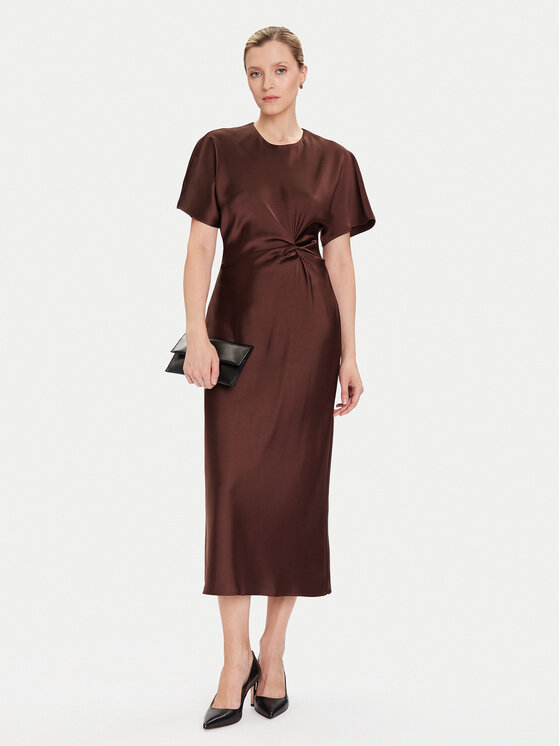 Rinascimento Rinascimento Kokteilinė suknelė CFC0125718003 Ruda Regular Fit