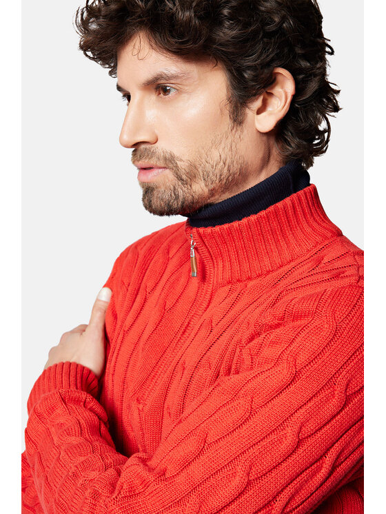 Lancerto Lancerto Sweter Ronald SW073223000087 Czerwony Regular Fit