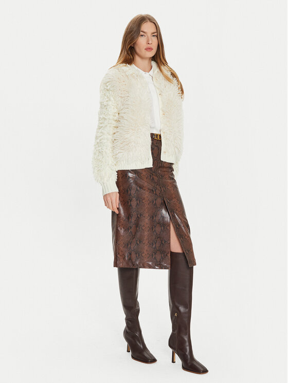 TWINSET TWINSET Pelzmantel 242TT3250 Écru Regular Fit