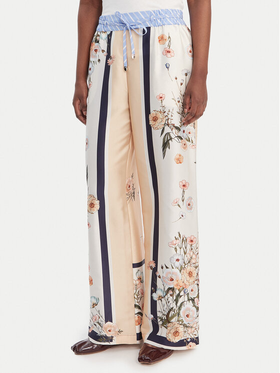 Liu Jo Liu Jo Bavlnené nohavice WA6358 T2555 Béžová Relaxed Fit