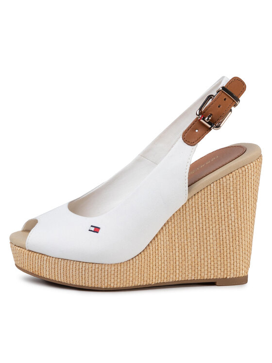 Tommy Hilfiger Tommy Hilfiger Espadrilles Iconic Elena Sling Back Wedge FW0FW04789 Écru