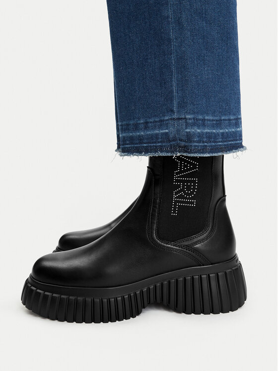 KARL LAGERFELD KARL LAGERFELD Botki Kreeper Wedge KL44460 Czarny