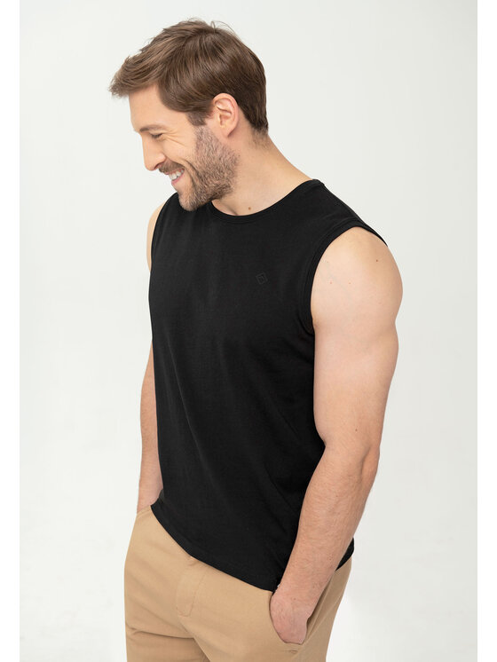 Volcano Volcano Tank top T-TANK Czarny Regular Fit
