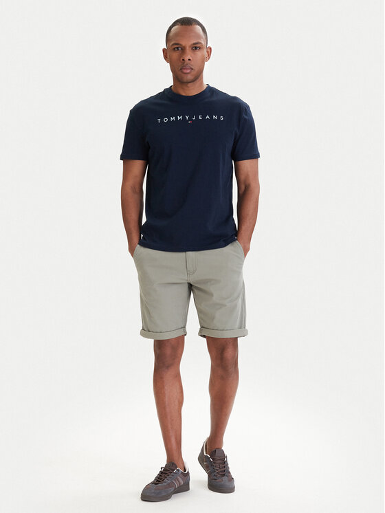Tommy Jeans Tommy Jeans T-krekls Linear Logo DM0DM20744 Tumši zils Regular Fit