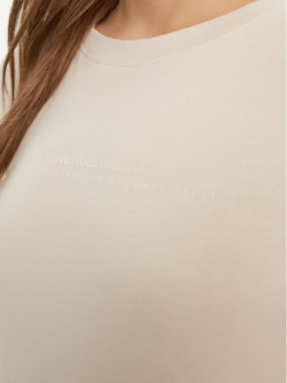 Calvin Klein Jeans Calvin Klein Jeans T-Shirt Institutional Graphic J20J224990 Béžová Slim Fit