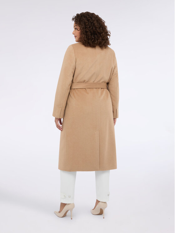 Fiorella Rubino Fiorella Rubino Płaszcz zimowy 0039T000346N012 Kremowy Regular Fit