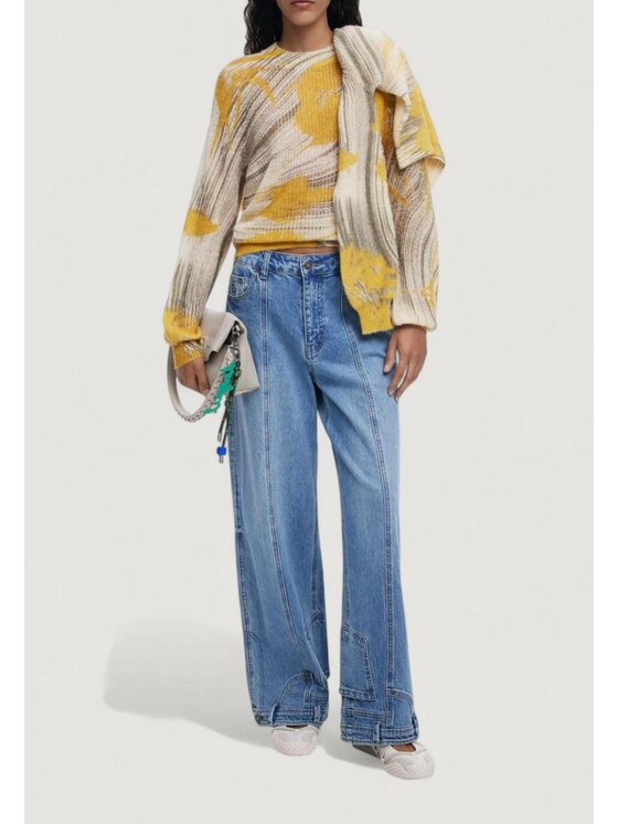 Desigual Desigual Sweter JERS_HYDER Żółty Casual Fit