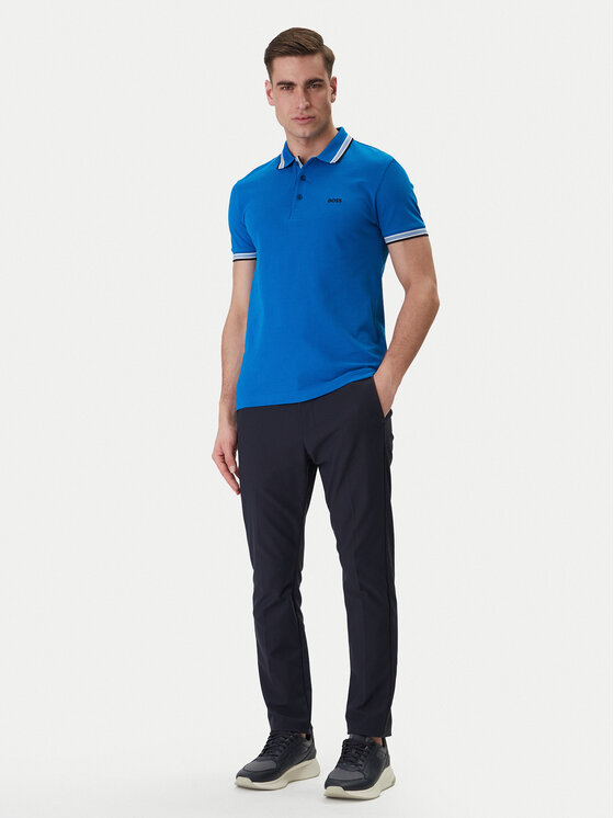 BOSS BOSS Тениска с яка и копчета Paddy 50469055 Син Regular Fit