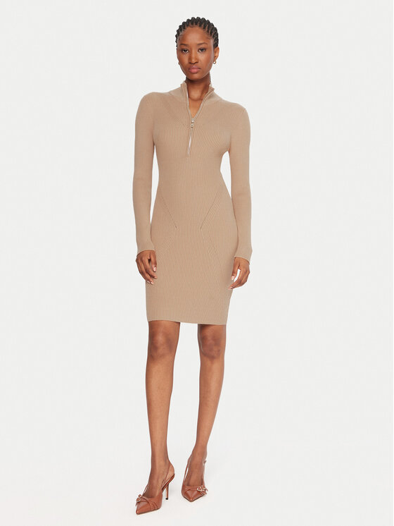 Guess Guess Rochie de zi W5BK45 Z0572 Bej Slim Fit