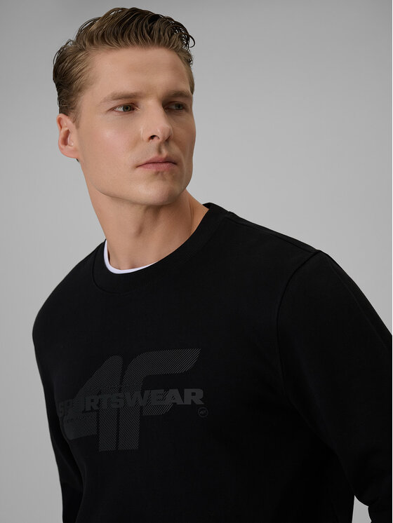4F 4F Bluza SPORTS CLUB Czarny Regular Fit