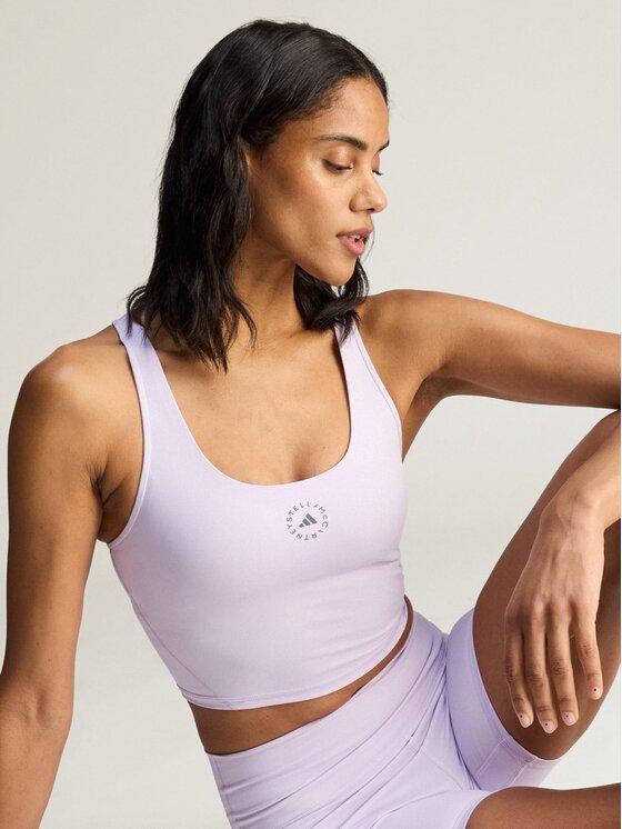 adidas by Stella McCartney adidas by Stella McCartney Koszulka techniczna 154551 Fioletowy Fitted Fit