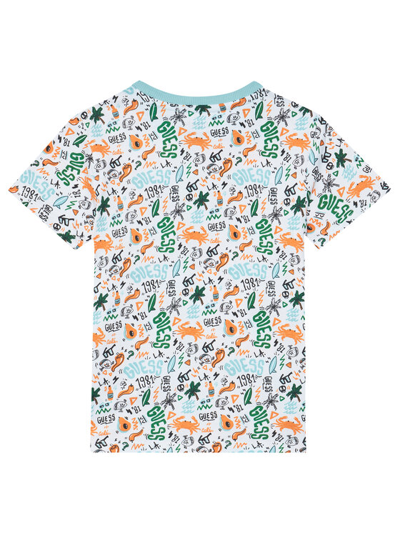 Guess Guess Komplet majica in športne kratke hlače N6GG00 K8HM4 Modra Regular Fit