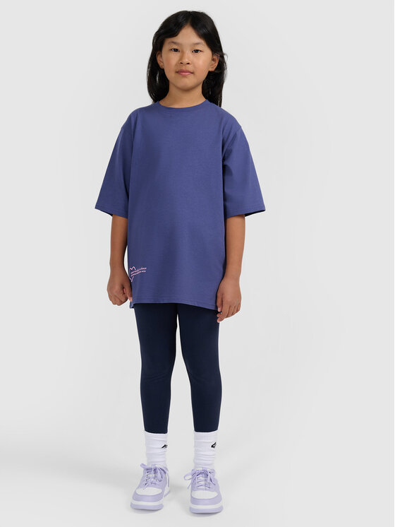 4F 4F T-Shirt BASIC+ Niebieski Oversize