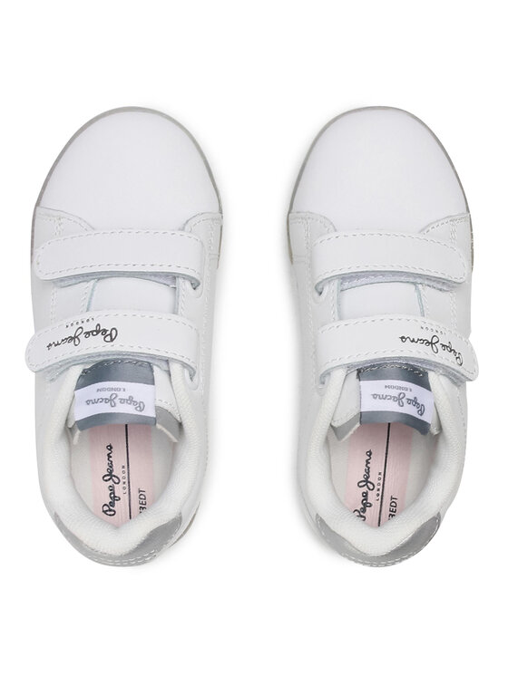 Pepe Jeans Pepe Jeans Sneakersy Lambert Girl Glitter PGS30500 Biały