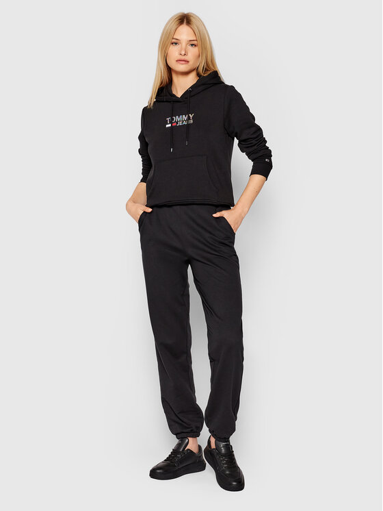 Tommy Jeans Felpa Metal Corp Logo DW0DW09247 Nero Slim Fit • Modivo.it