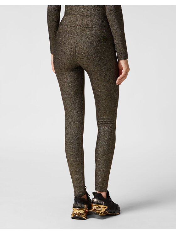 Plein Sport Plein Sport Legginsy 4487 Złoty Active Fit