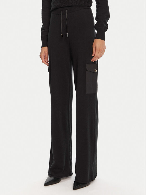 Liu Jo Sport Spodnie dzianinowe TF5041 MS75L Czarny Regular Fit