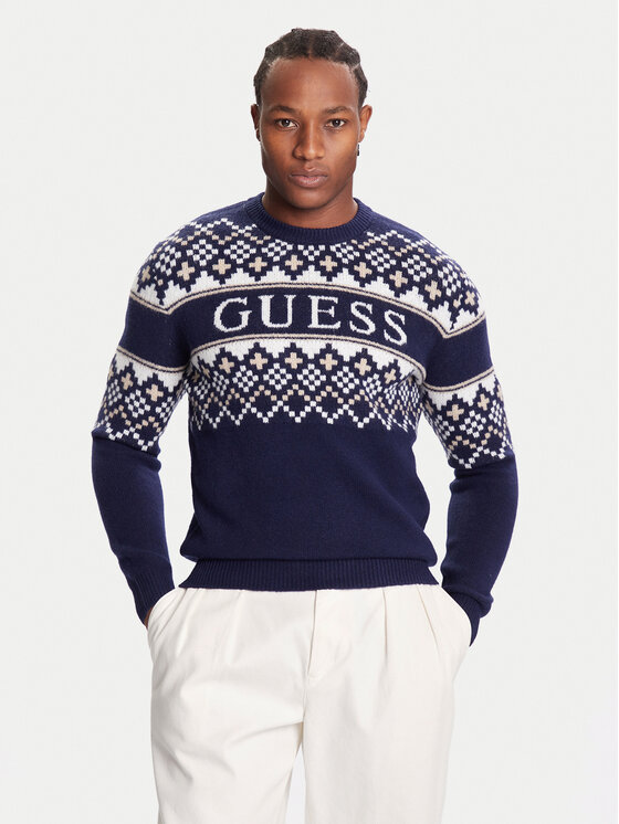 Guess Guess Pulover M5BR61 Z4142 Bleumarin Regular Fit