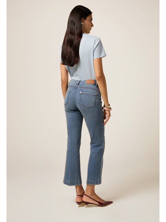 Oltre Oltre Jeans P574R008575N024 Turchese Flare Fit