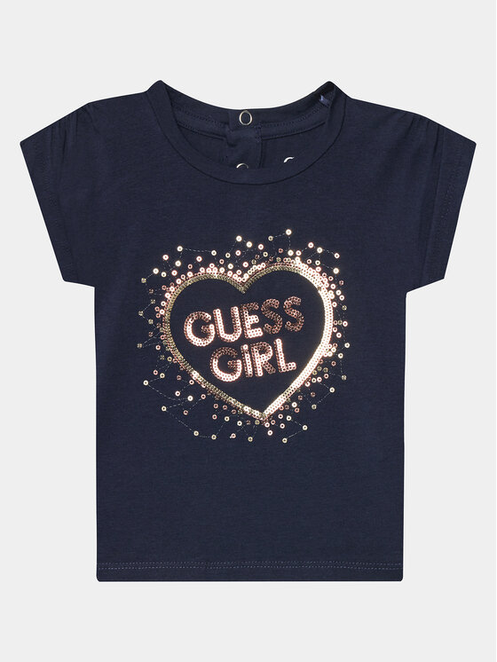 Guess Guess Póló K4RI25 K6YW4 Sötétkék Boxy Fit