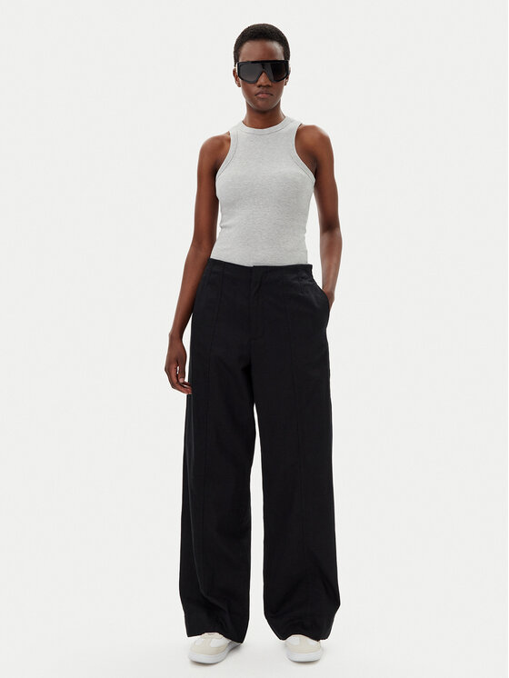 Calvin Klein Jeans Calvin Klein Jeans Kalhoty z materiálu J20J225340 Černá Relaxed Fit