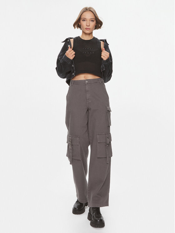 Tommy Jeans Tommy Jeans Top DW0DW18336 Czarny Regular Fit