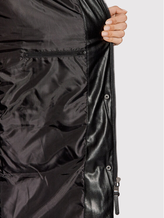 DKNY DKNY Kurtka z imitacji skóry DL1MPH53 Czarny Regular Fit