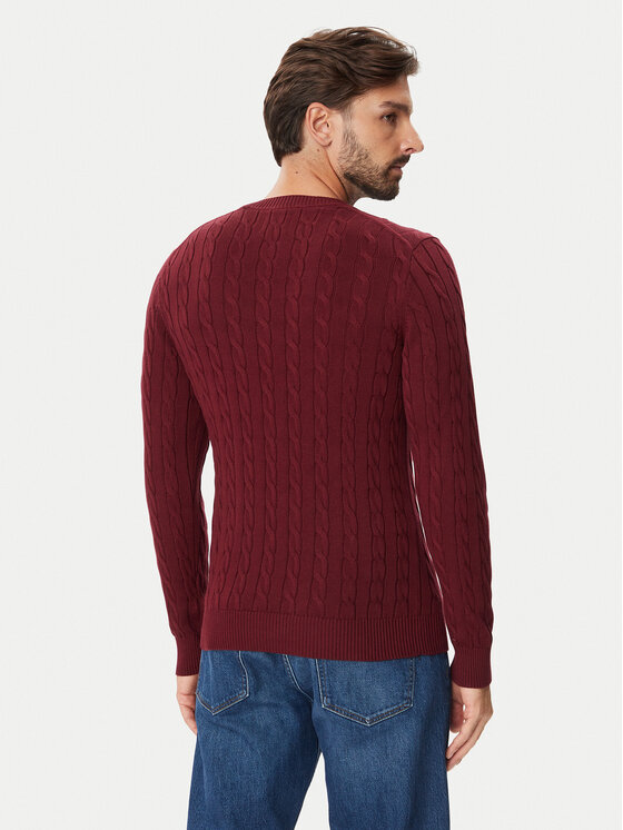 Gant Gant Sweter 8050601 Bordowy Regular Fit