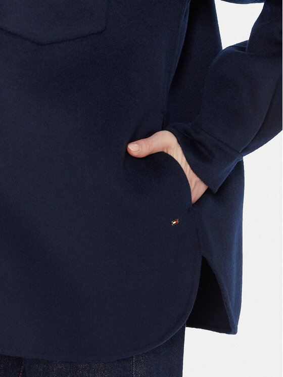 Tommy Hilfiger Tommy Hilfiger Wollmantel WW0WW46558 Dunkelblau Relaxed Fit
