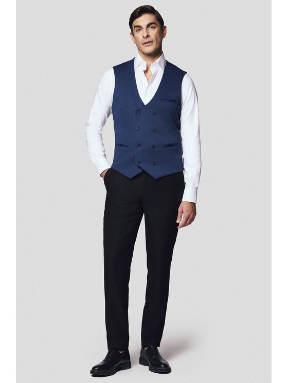 Lancerto Lancerto Kamizelka Narcao KA131125000008 Granatowy Slim Fit