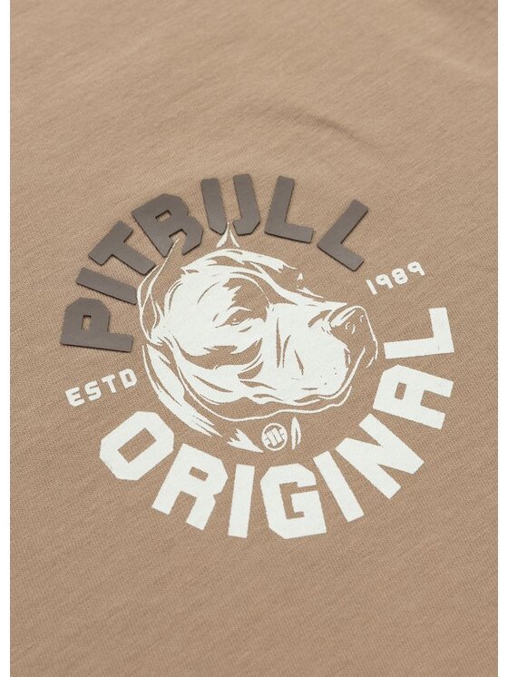 PITBULL PITBULL T-Shirt Koszulka męska DOG SD L Beżowy Regular Fit