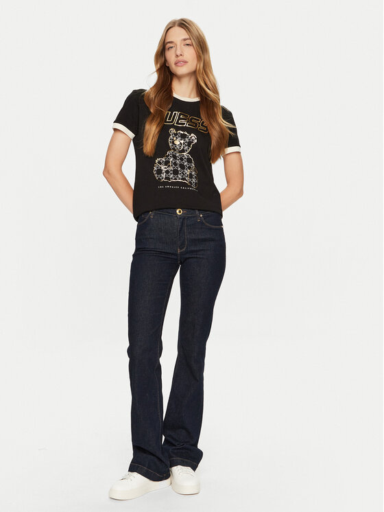 Guess Guess T-shirt V4BI02 K8FQ4 Crna Regular Fit