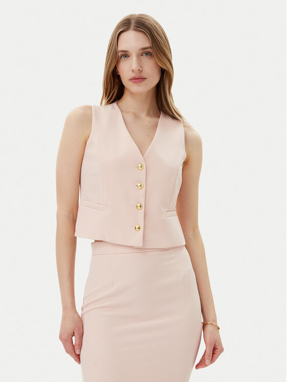 Maryley Maryley Vestă elegantă 25EB128/43PY Roz Regular Fit