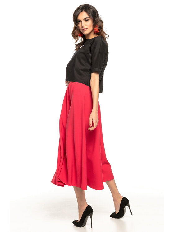 Tessita Tessita Spódnica midi T260 Czerwony A-Line Fit