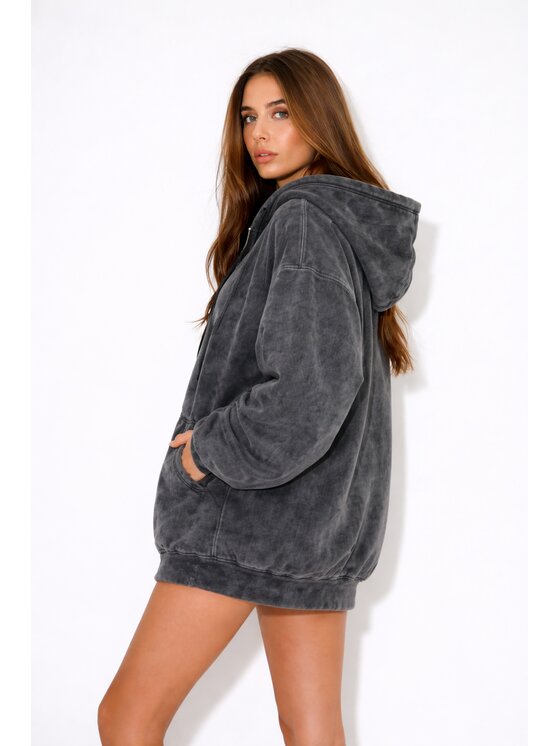 MissDenim MissDenim Bluza Oversize Zip Hoodie Czarny Oversize