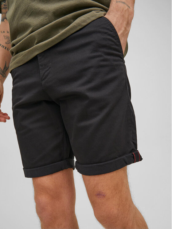 Jack & Jones Jack & Jones Bavlnené šortky Bowie 12165604 Čierna Regular Fit