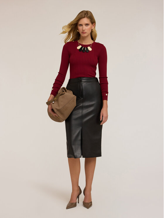 Motivi Motivi Cardigan M357W003440N036 Bordeaux Slim Fit