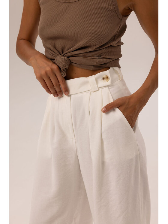 Hottie Hot Hottie Hot Παντελόνι υφασμάτινο PAY Λευκό Oversize