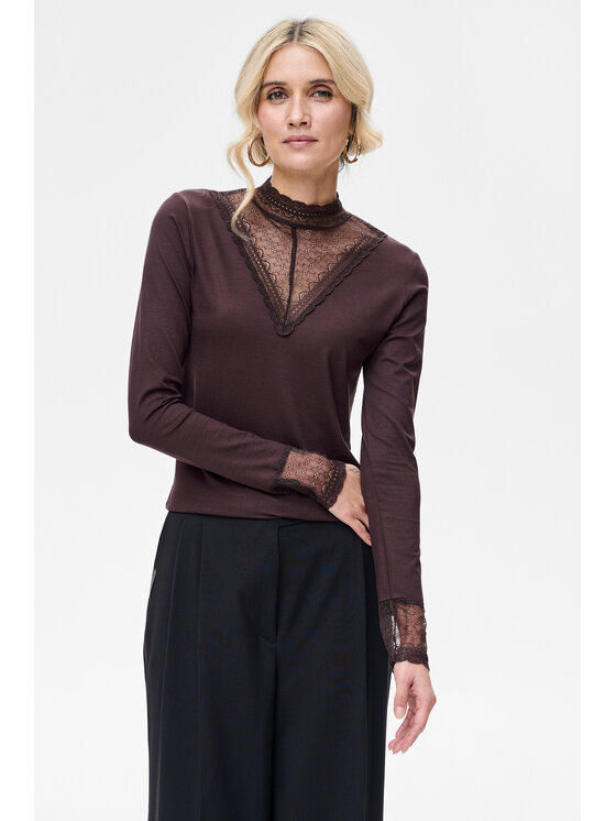 blue shadow blue shadow Bluzka Oyana Brązowy Regular Fit