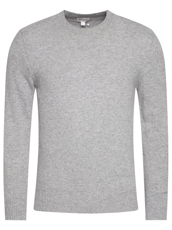 Woolrich Woolrich Sweter Supergeelong Logo CFWOKN0073MR UF0469 Szary Regular Fit
