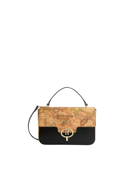 Torba Alviero Martini Prima Classe, Czarna, Around Geo tracolla con patta Nera