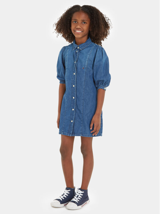 Tommy Hilfiger Tommy Hilfiger Rochie de blugi KG0KG07562 Albastru Regular Fit