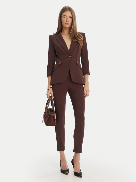 Elisabetta Franchi Elisabetta Franchi Marynarka GI-215-61E2-V590 Brązowy Regular Fit