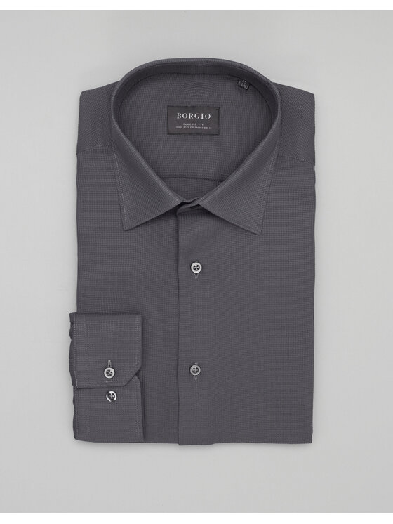 Borgio Borgio Koszula licodia Szary Classic Fit